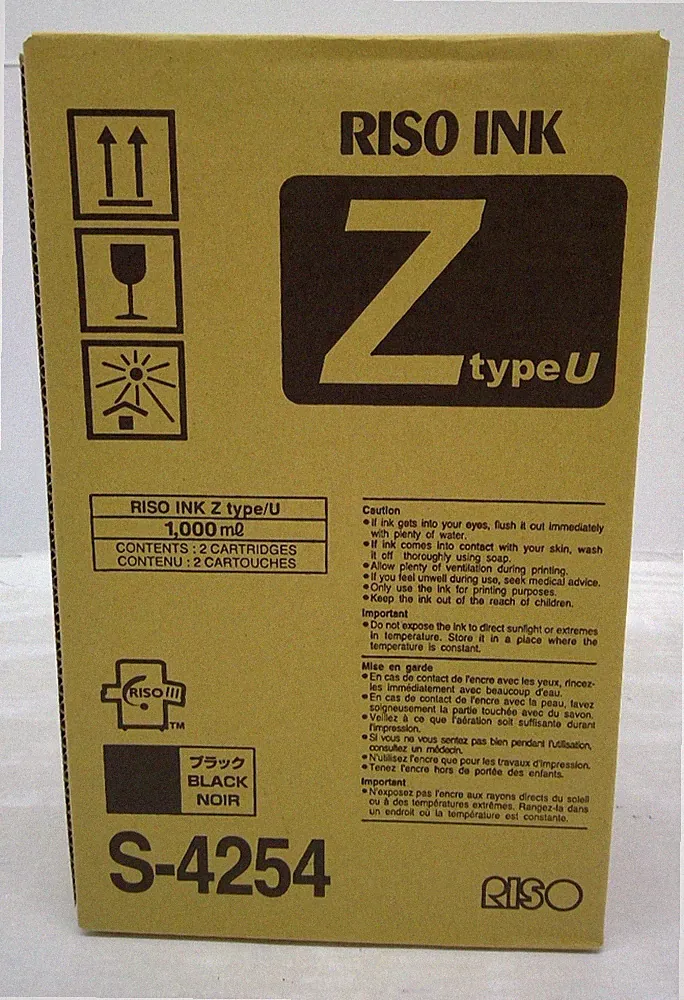 Genuine Riso EZ220/SF9450 Black Ink Cartridge (Carton of 2) S4254 S-8113UA