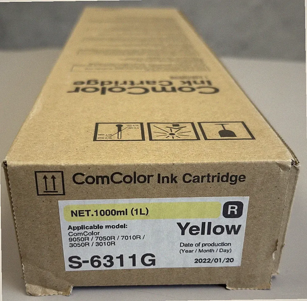 Riso Genuine ComColor Yellow Ink S-6311G 1000ml 3010R 7010R 9050R NEW!