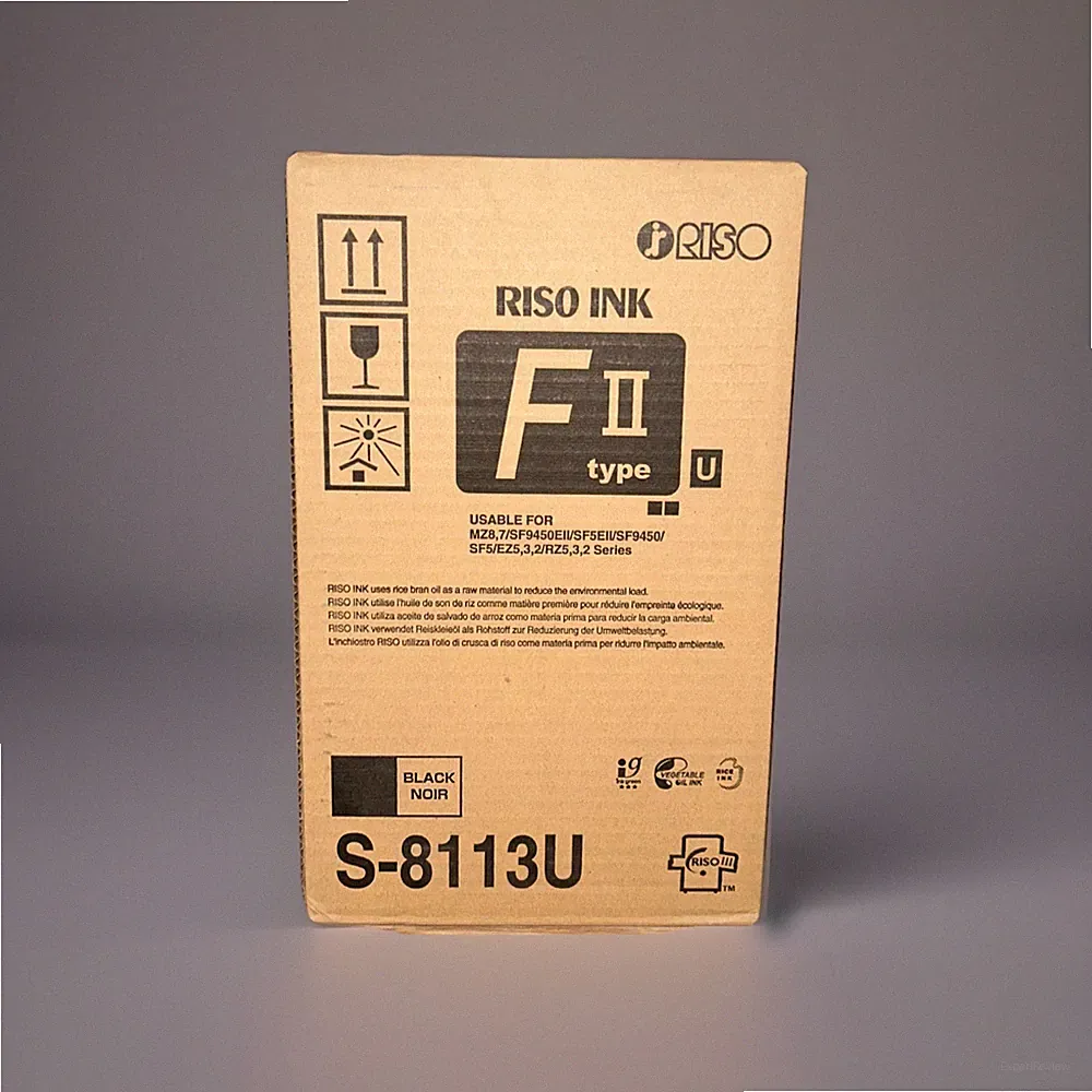 RISO S-8113U Black F II Type Duplicator Ink Box of 2 Risograph S8113U